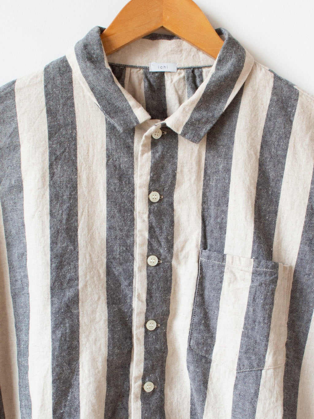 Namu Shop - Ichi Antiquites Li/Co BD Shirt - Big Stripe