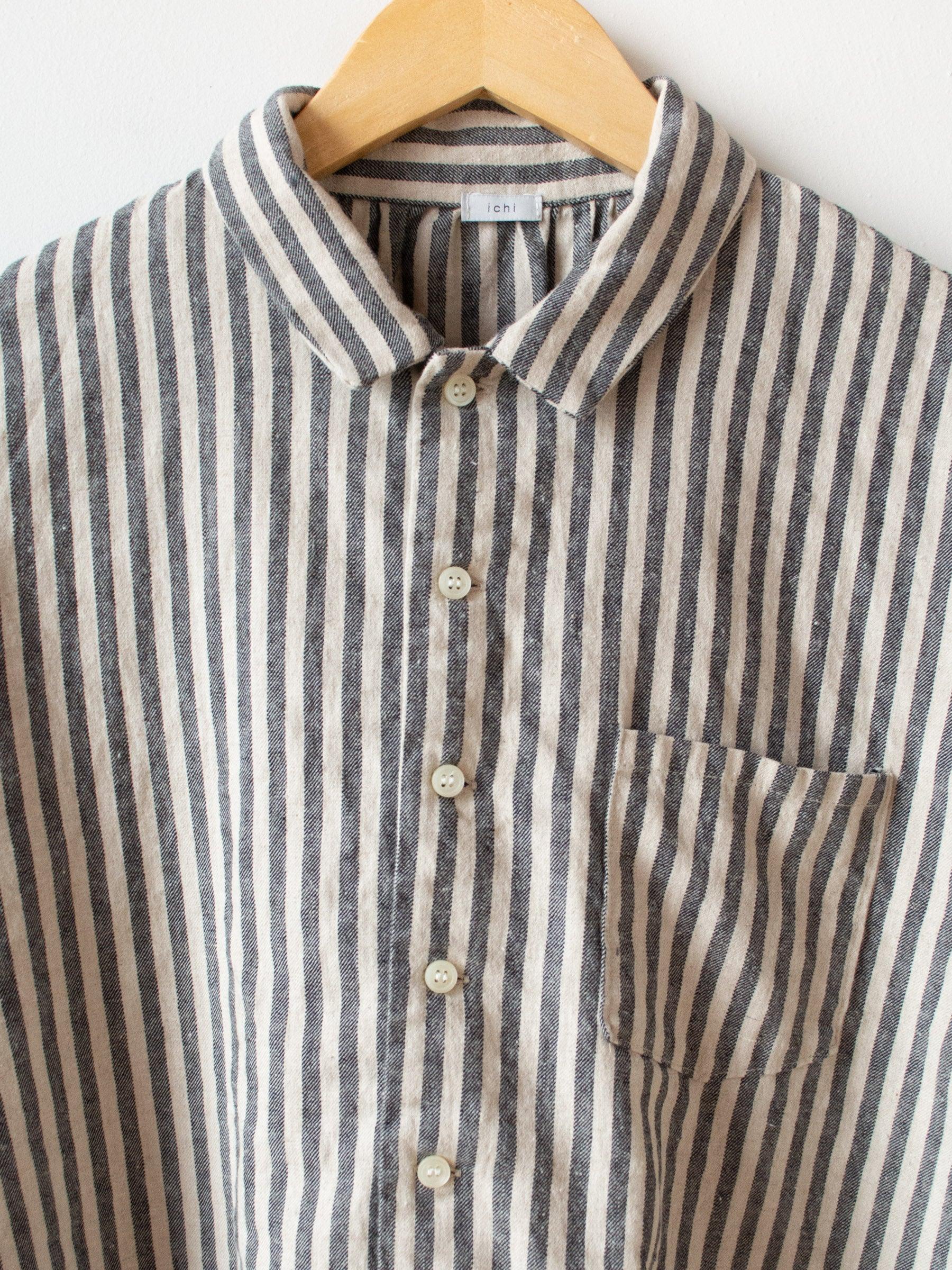 Namu Shop - Ichi Antiquites Li/Co BD Shirt - Small Stripe