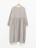 Namu Shop - Ichi Antiquites Linen Azumadaki Dress - Sumi Gray