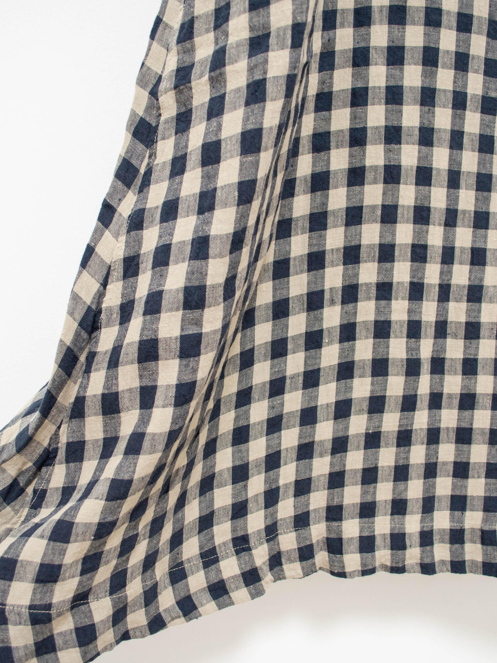 Namu Shop - Ichi Antiquites Linen Azumadaki Gingham Dress - Beige