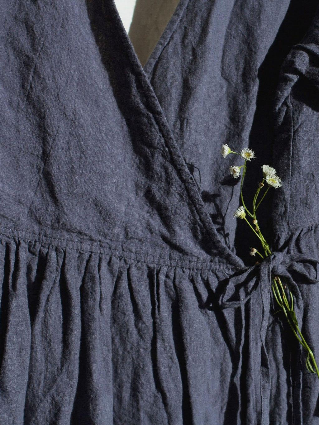 Namu Shop - Ichi Antiquites Linen Cache-Couer Dress