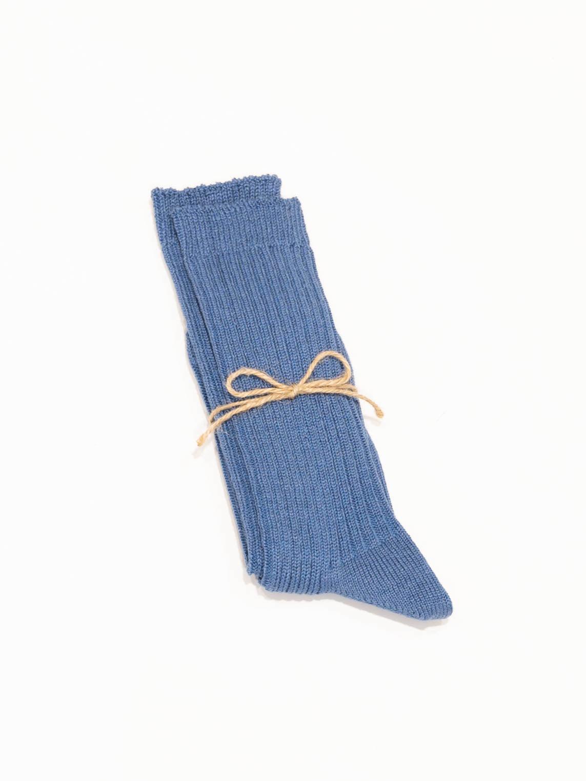 Namu Shop - Ichi Antiquites Linen Color Rib Socks - Yellow, Blue, Smoke Pink, Orange