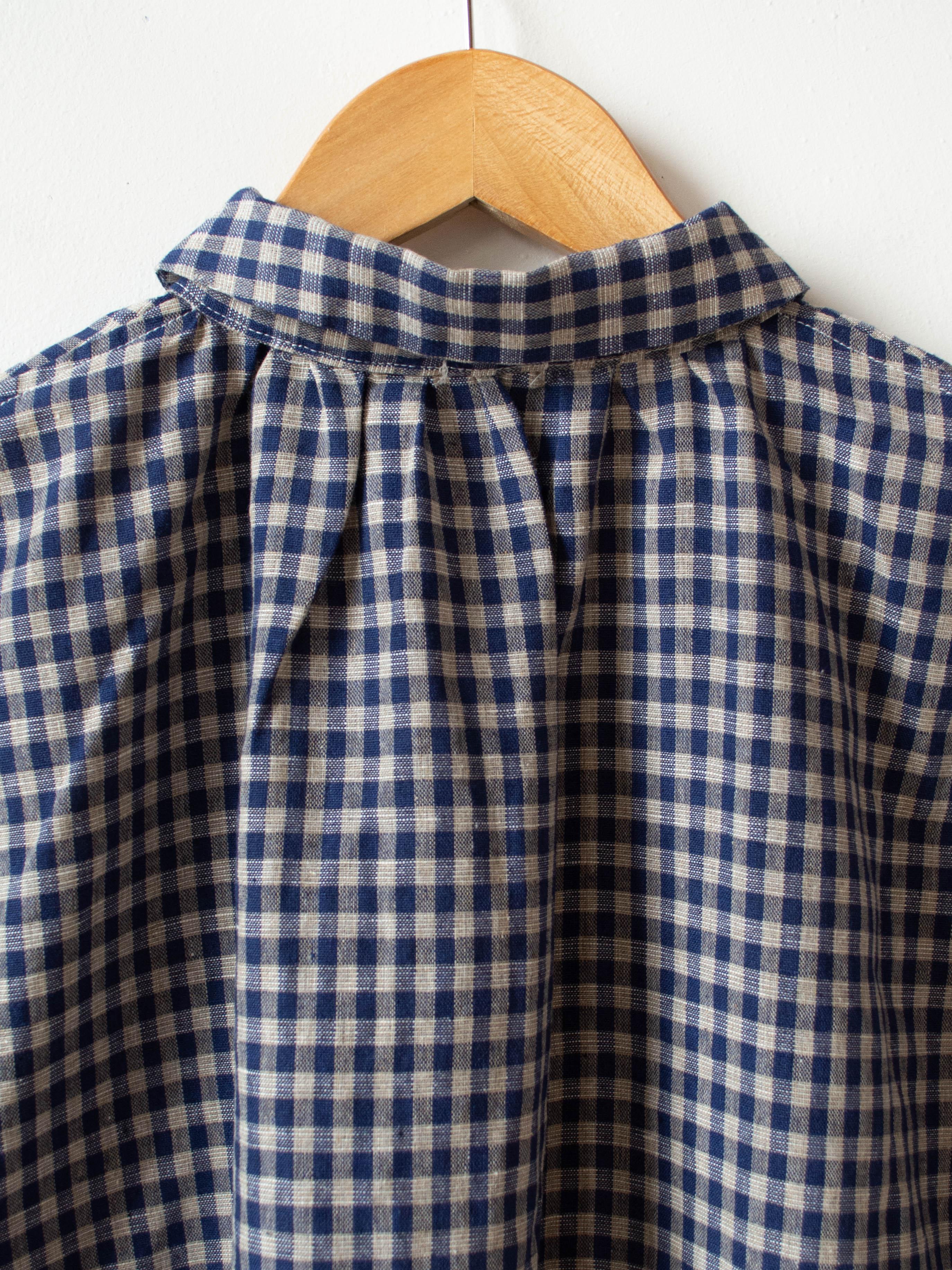 Namu Shop - Ichi Antiquites Linen Cotton Gingham Shirt - Navy
