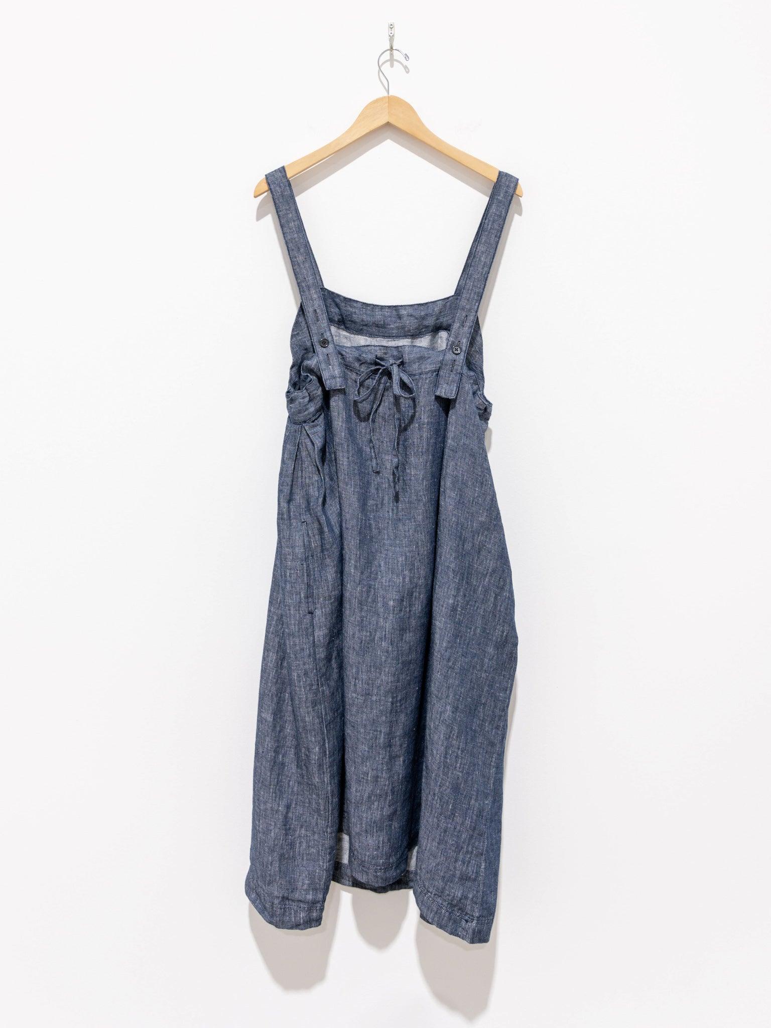 Linen Denim Salopette Dress - Navy Linen Denim Salopette Dress - Navy