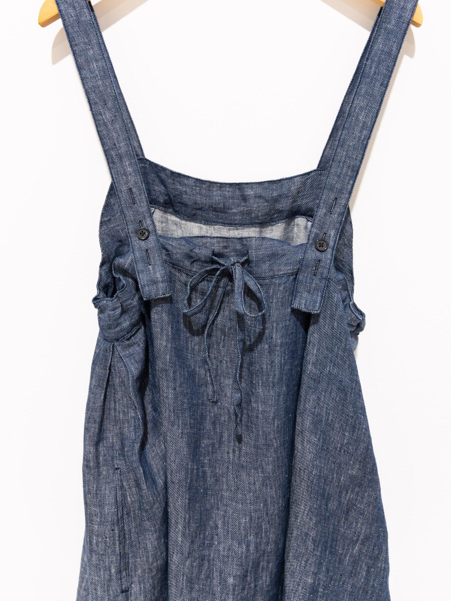 Linen Denim Salopette Dress - Navy Linen Denim Salopette Dress - Navy