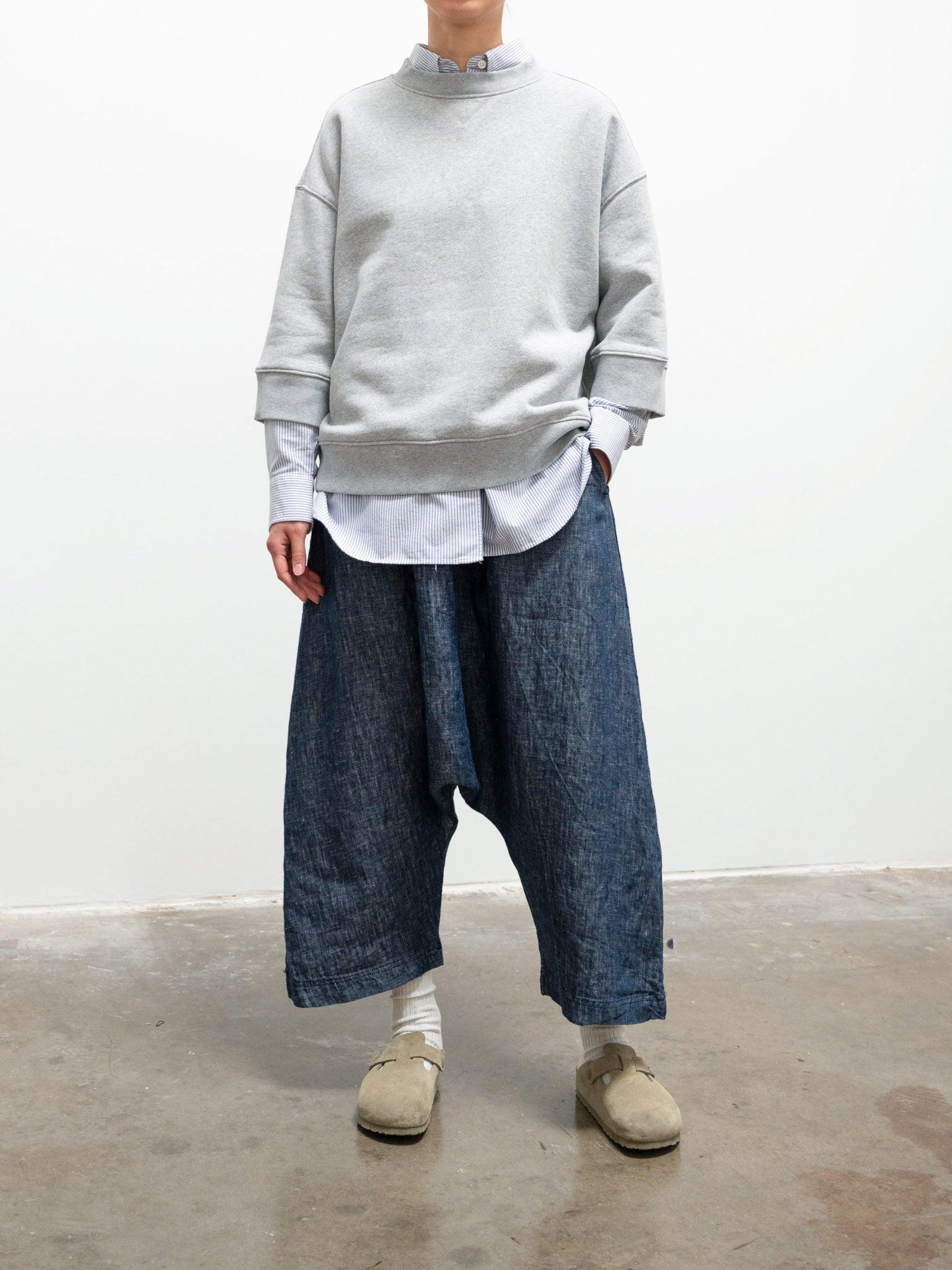 Namu Shop - Ichi Antiquites Linen Denim Sarouel Pants - Navy