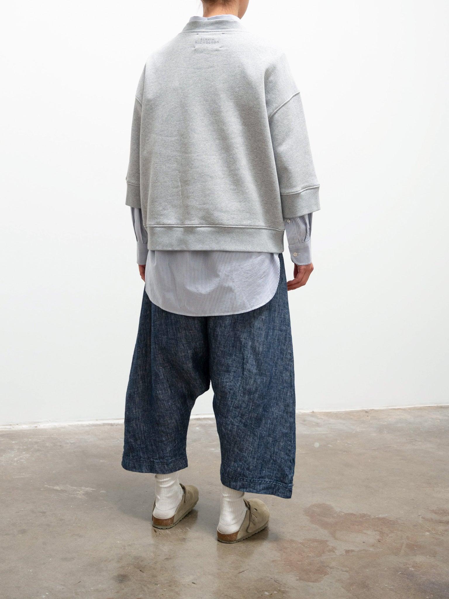 Namu Shop - Ichi Antiquites Linen Denim Sarouel Pants - Navy