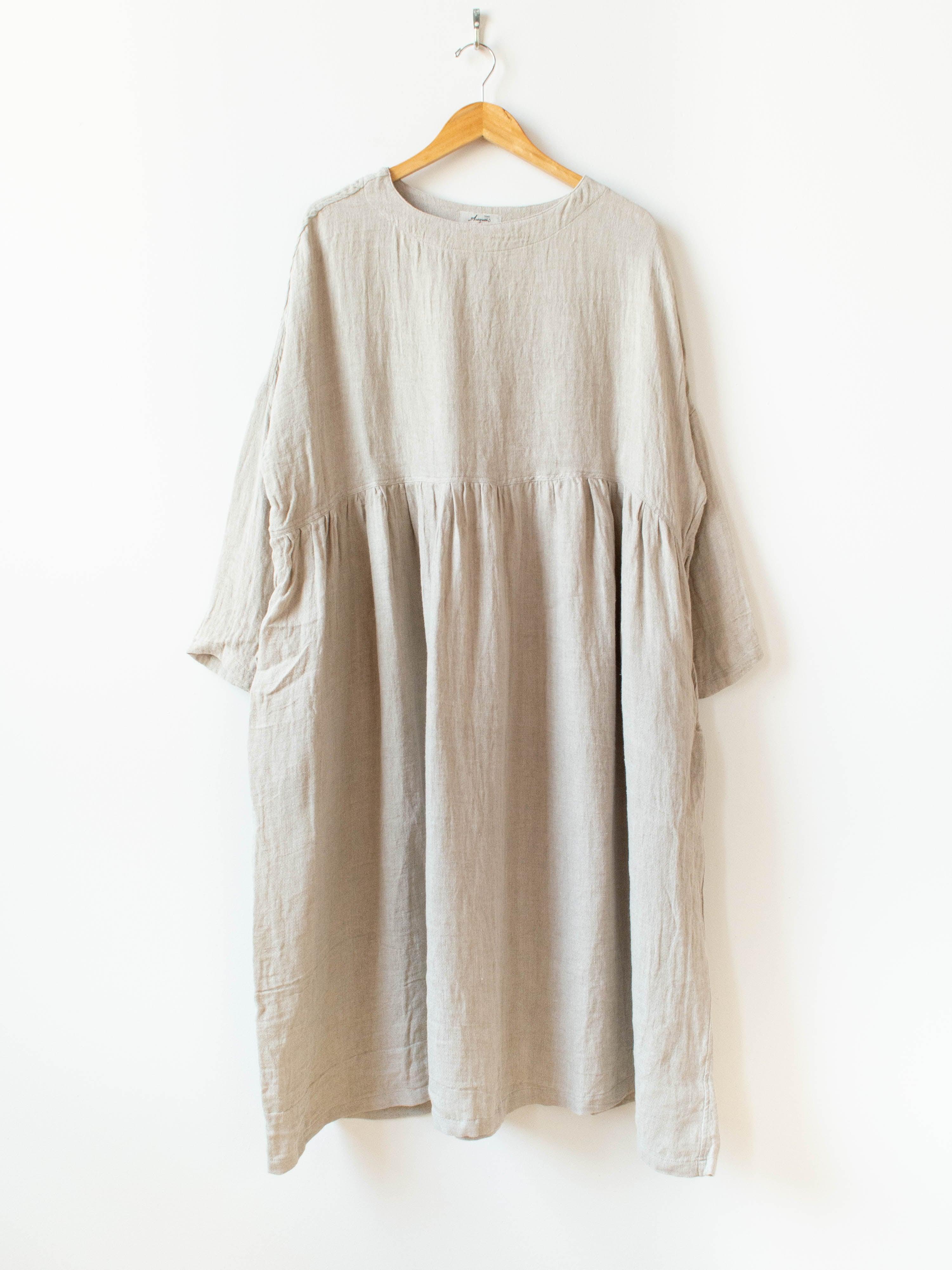 Linen Dobby AZUMADAKI Dress - Natural Linen Dobby AZUMADAKI Dress - Natural