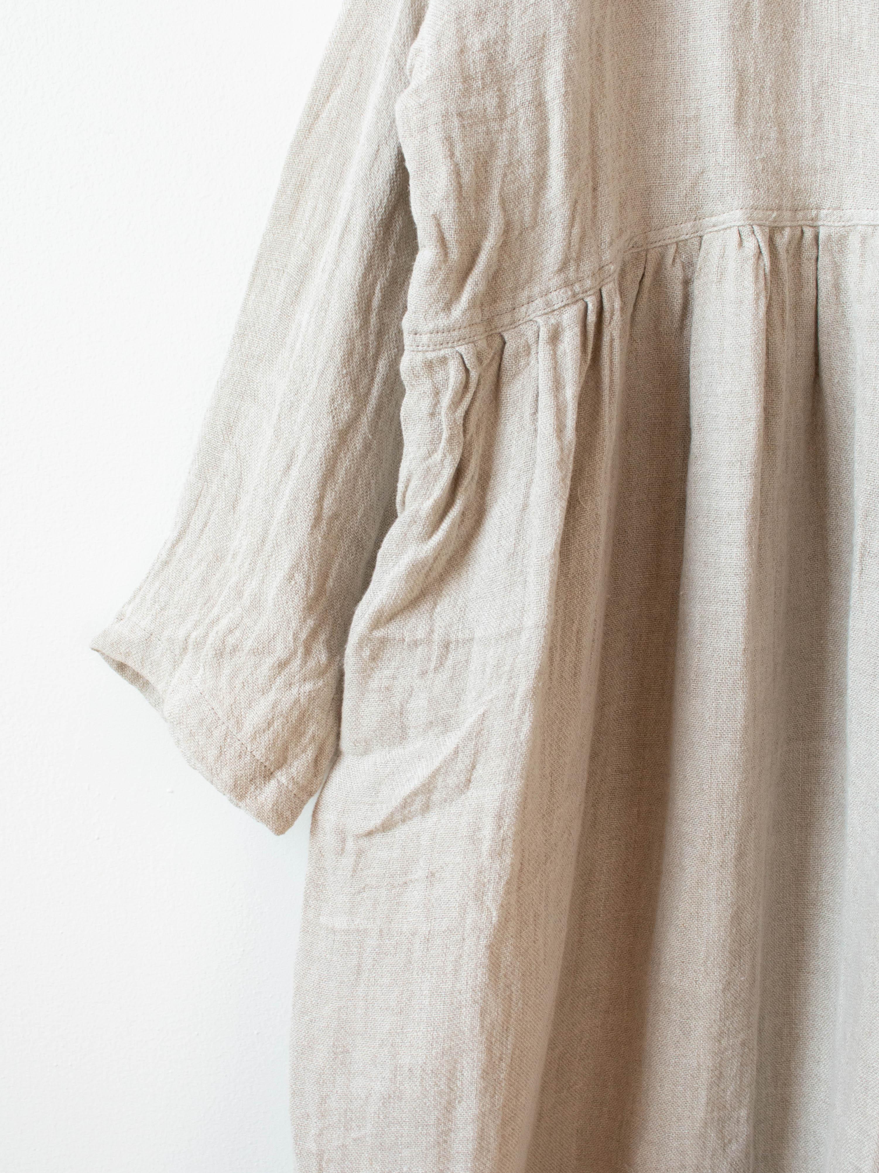 Namu Shop - Ichi Antiquites Linen Dobby AZUMADAKI Dress - Natural