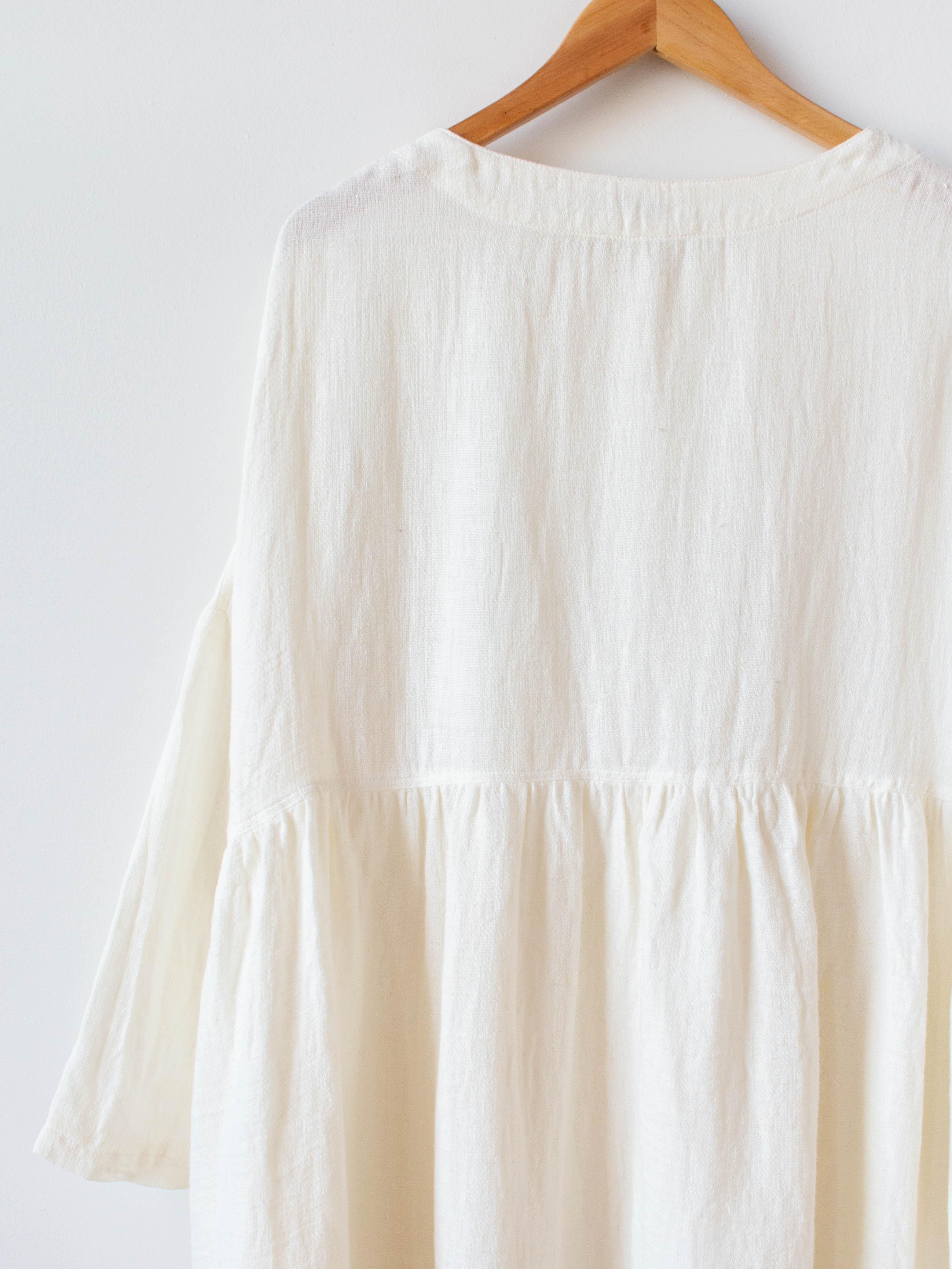 Namu Shop - Ichi Antiquites Linen Dobby AZUMADAKI Dress - White