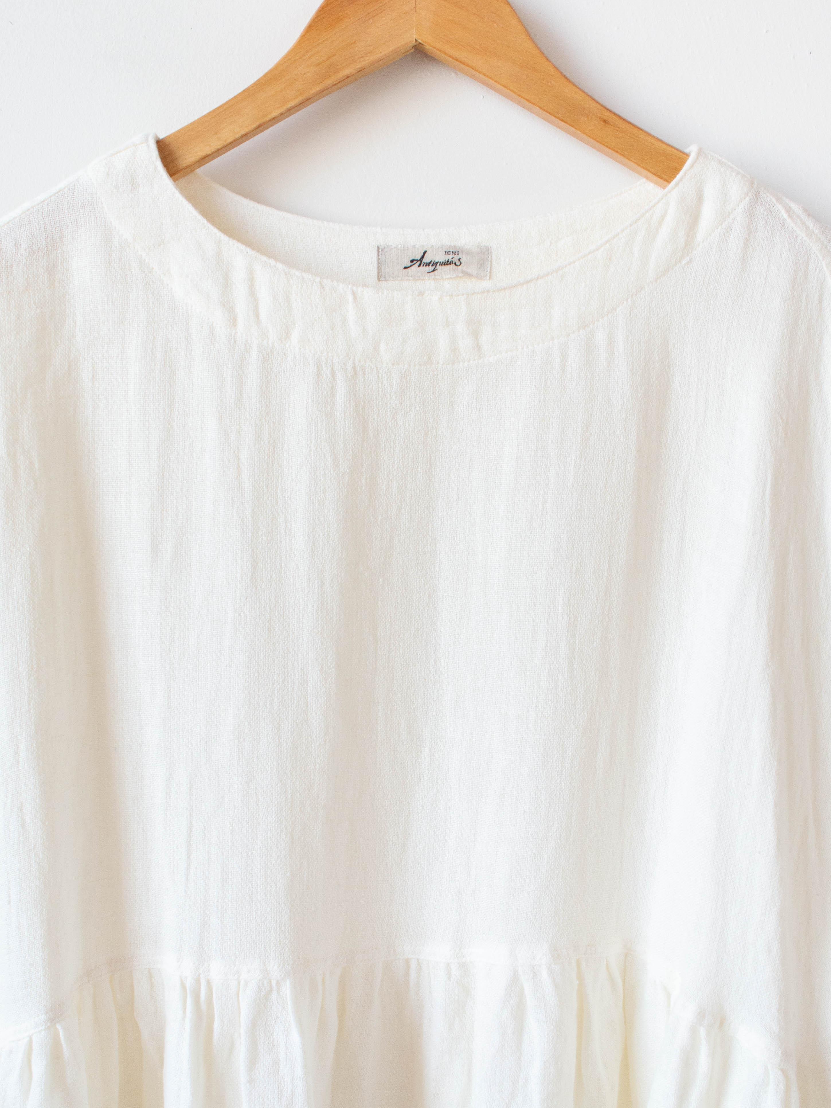 Namu Shop - Ichi Antiquites Linen Dobby AZUMADAKI Dress - White