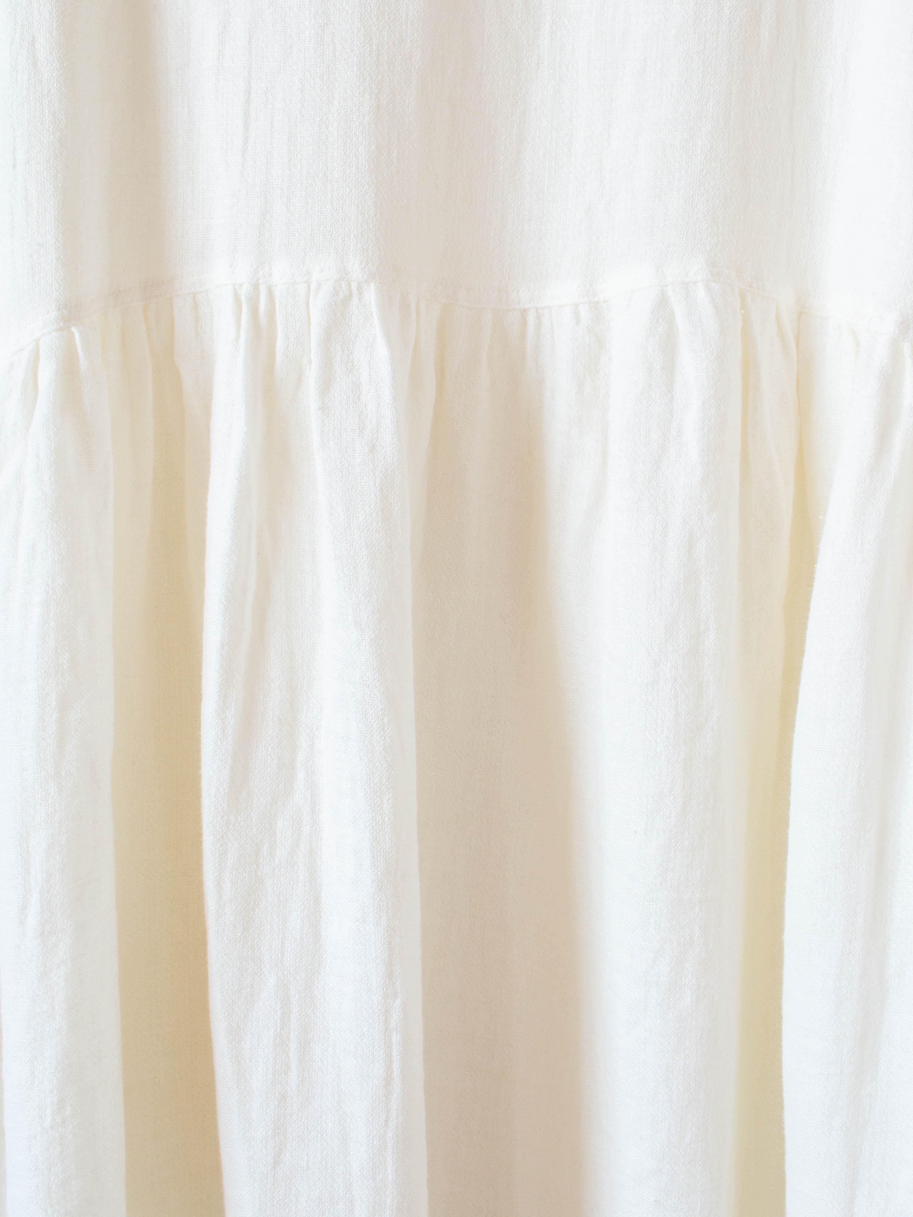 Namu Shop - Ichi Antiquites Linen Dobby AZUMADAKI Dress - White