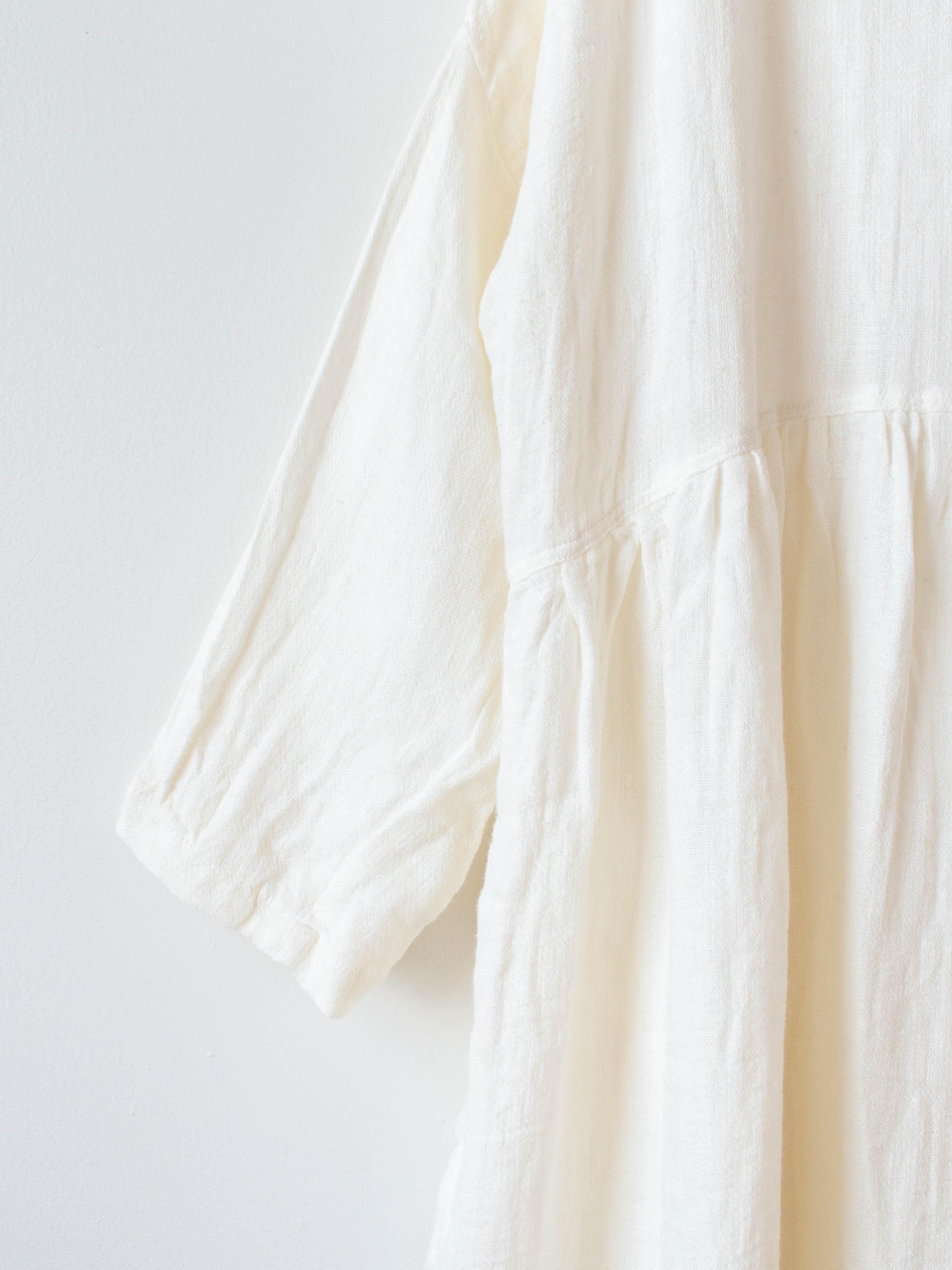 Namu Shop - Ichi Antiquites Linen Dobby AZUMADAKI Dress - White