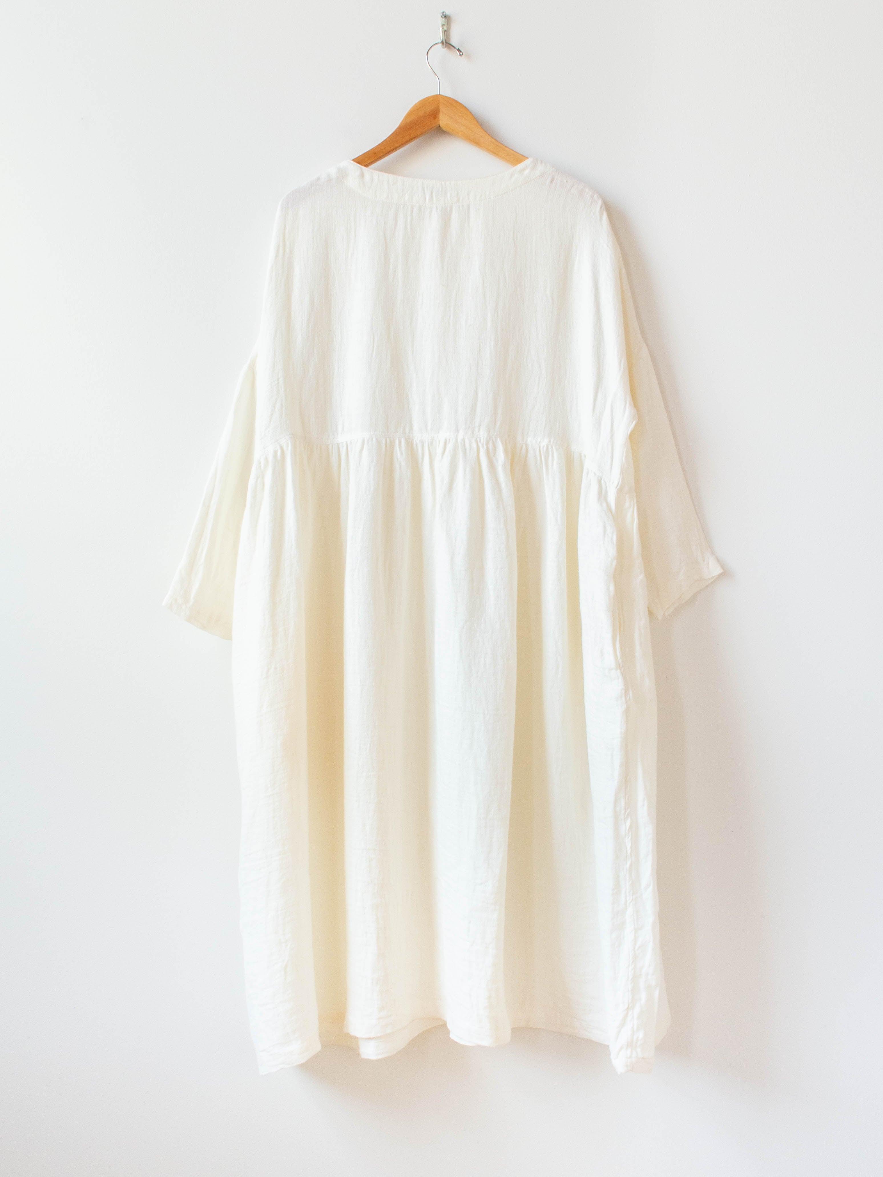 Namu Shop - Ichi Antiquites Linen Dobby AZUMADAKI Dress - White
