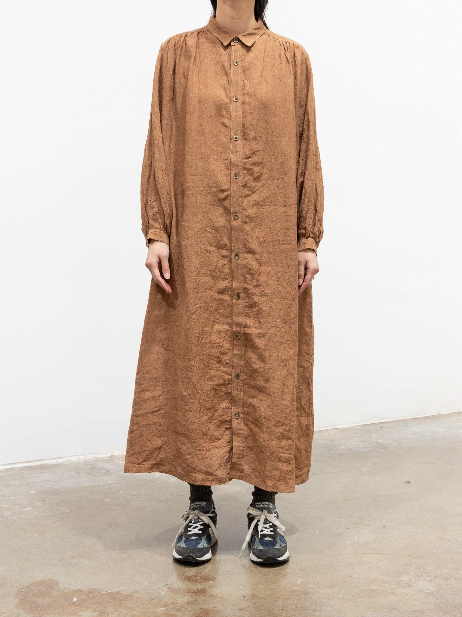 Namu Shop - Ichi Antiquites Linen Dress - Persimmon