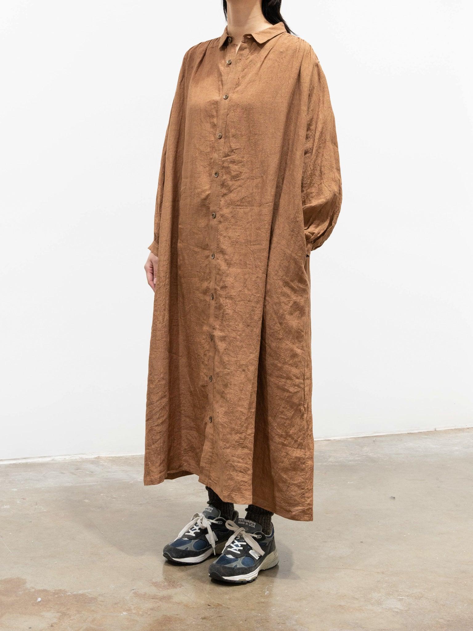Namu Shop - Ichi Antiquites Linen Dress - Persimmon