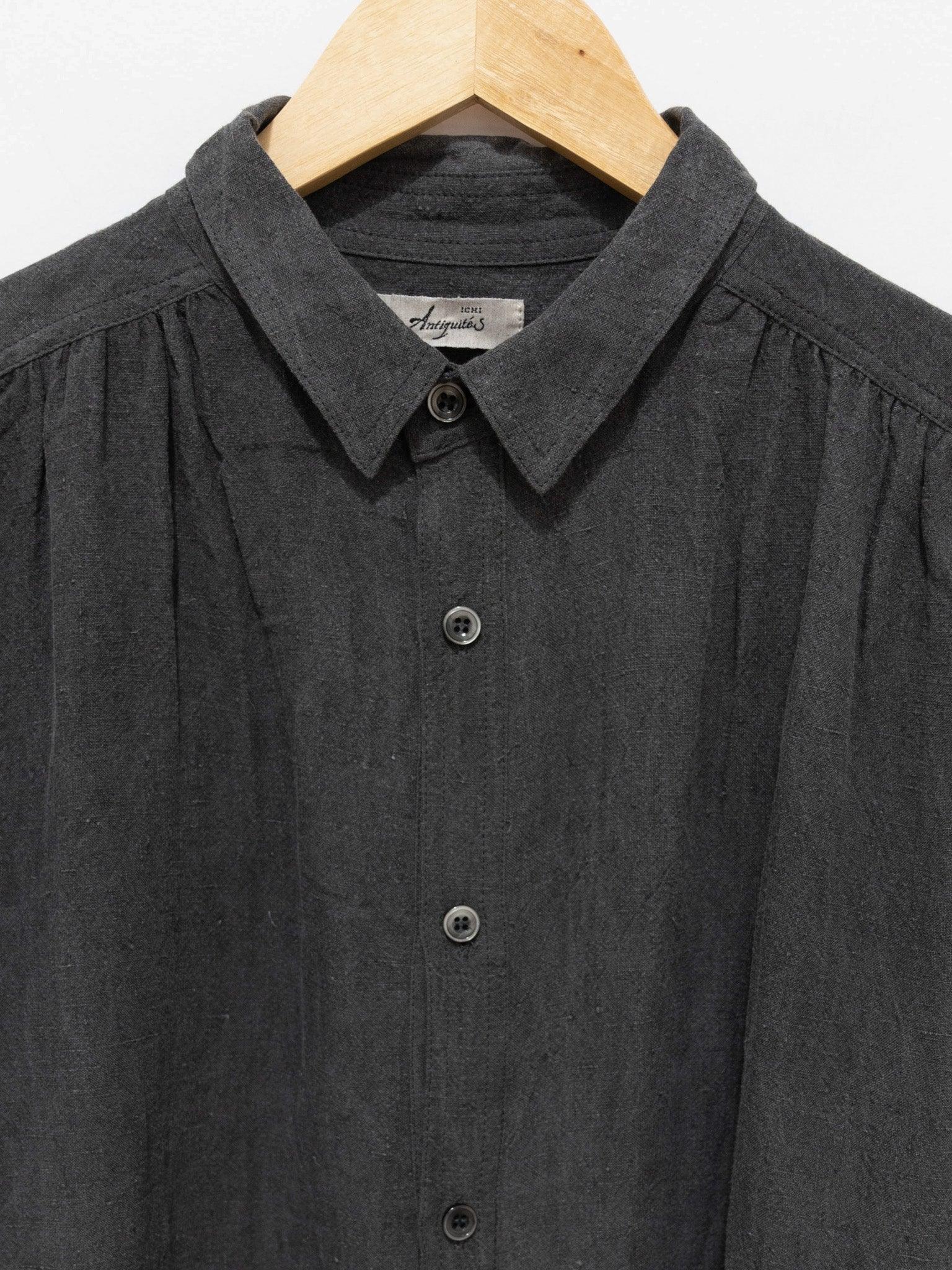 Namu Shop - Ichi Antiquites Linen Dress - SUMI Dark