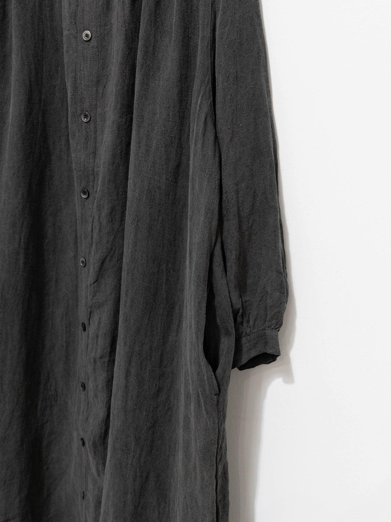 dark grey linen dress Linen wrap dress EVA / Kimono dress / Dark grey