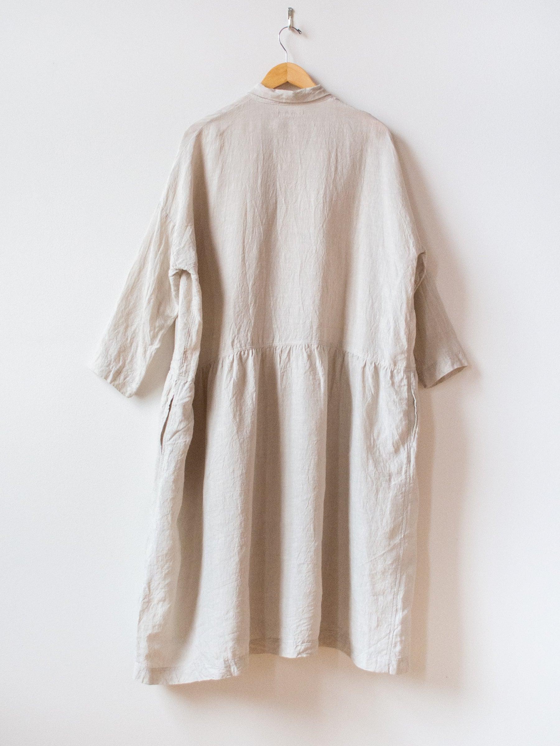 Namu Shop - Ichi Antiquites Linen Gather Dress - Greige