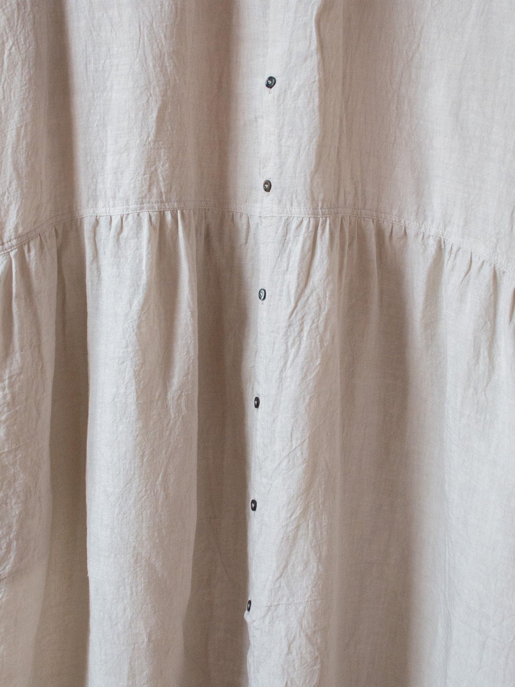 Namu Shop - Ichi Antiquites Linen Gather Dress - Greige