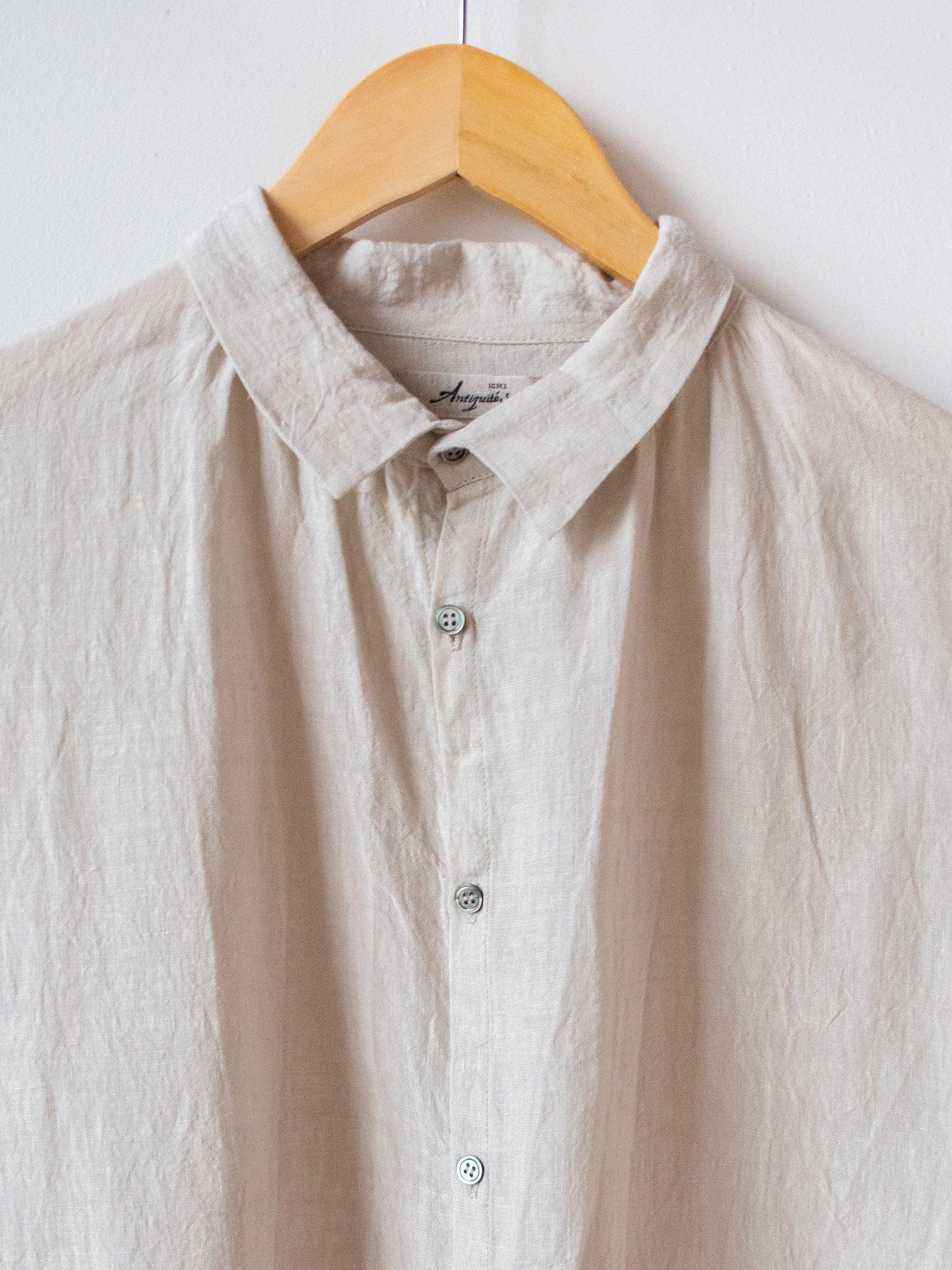 Namu Shop - Ichi Antiquites Linen Gather Dress - Greige