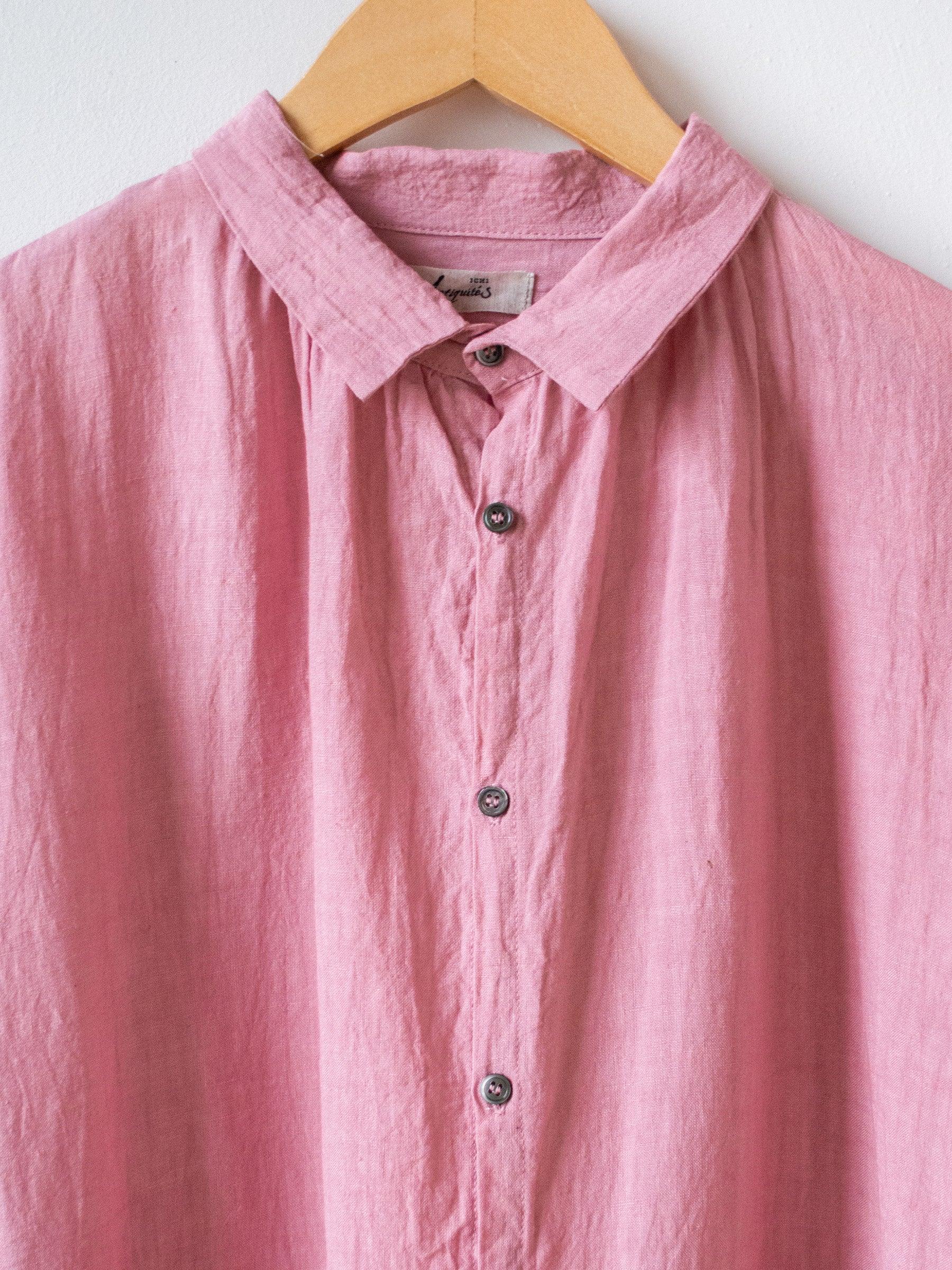 Linen Gather Dress - Pink Linen Gather Dress - Pink