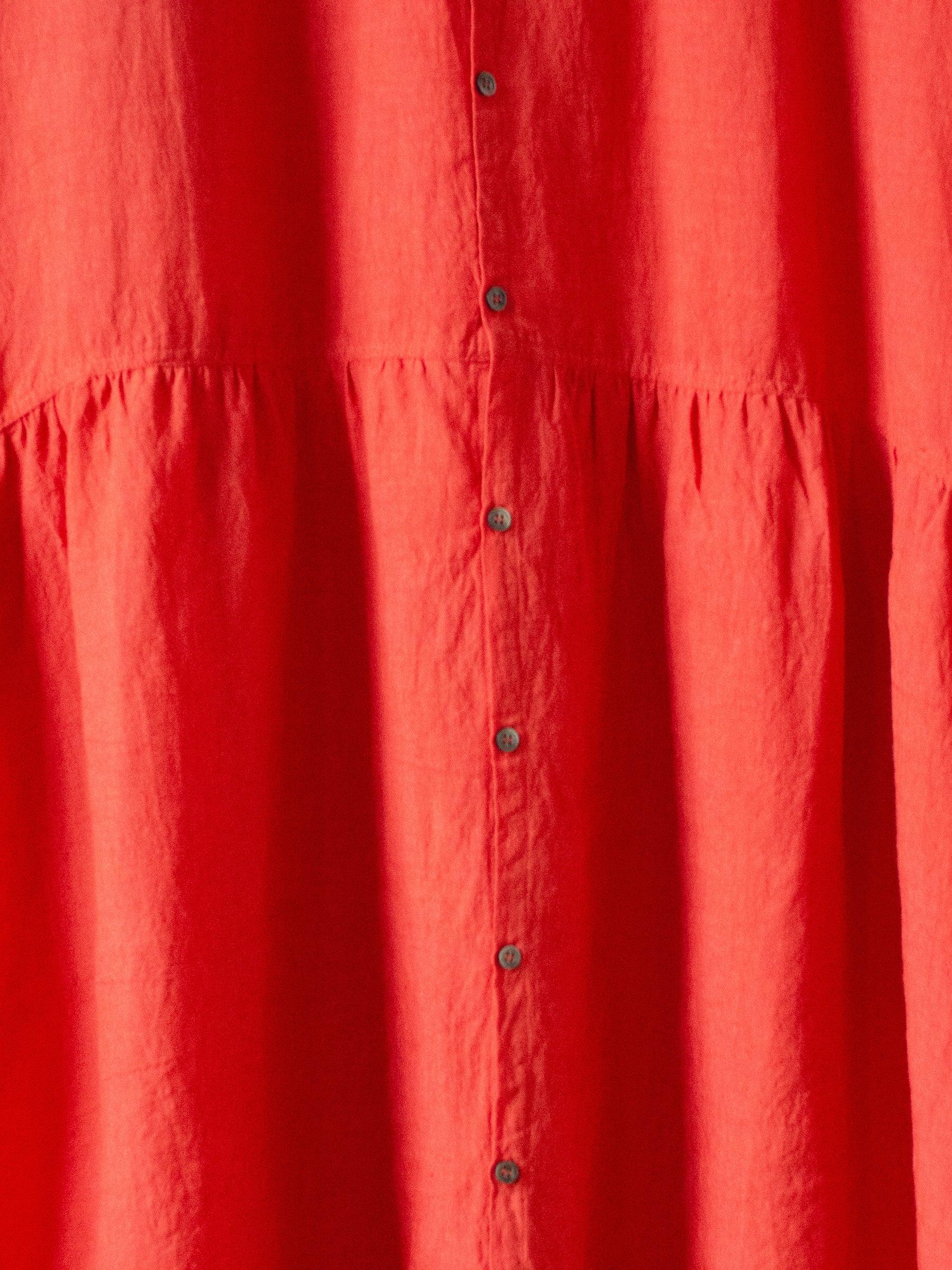 Namu Shop - Ichi Antiquites Linen Gather Dress - Red
