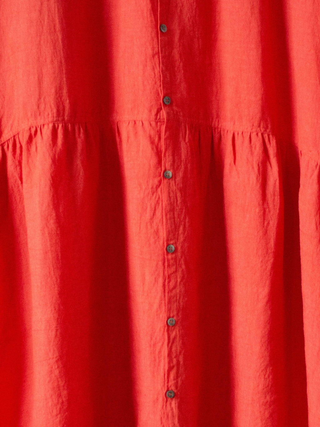Namu Shop - Ichi Antiquites Linen Gather Dress - Red