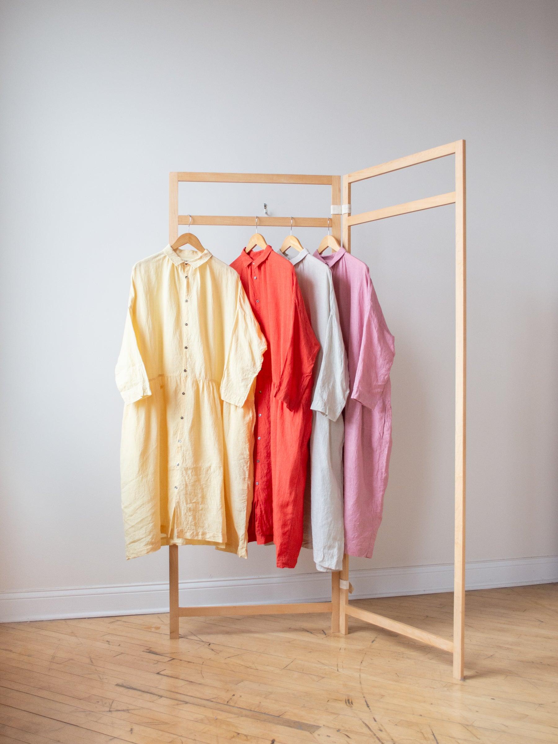 Namu Shop - Ichi Antiquites Linen Gather Dress - Red