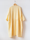 Namu Shop - Ichi Antiquites Linen Gather Dress - Yellow