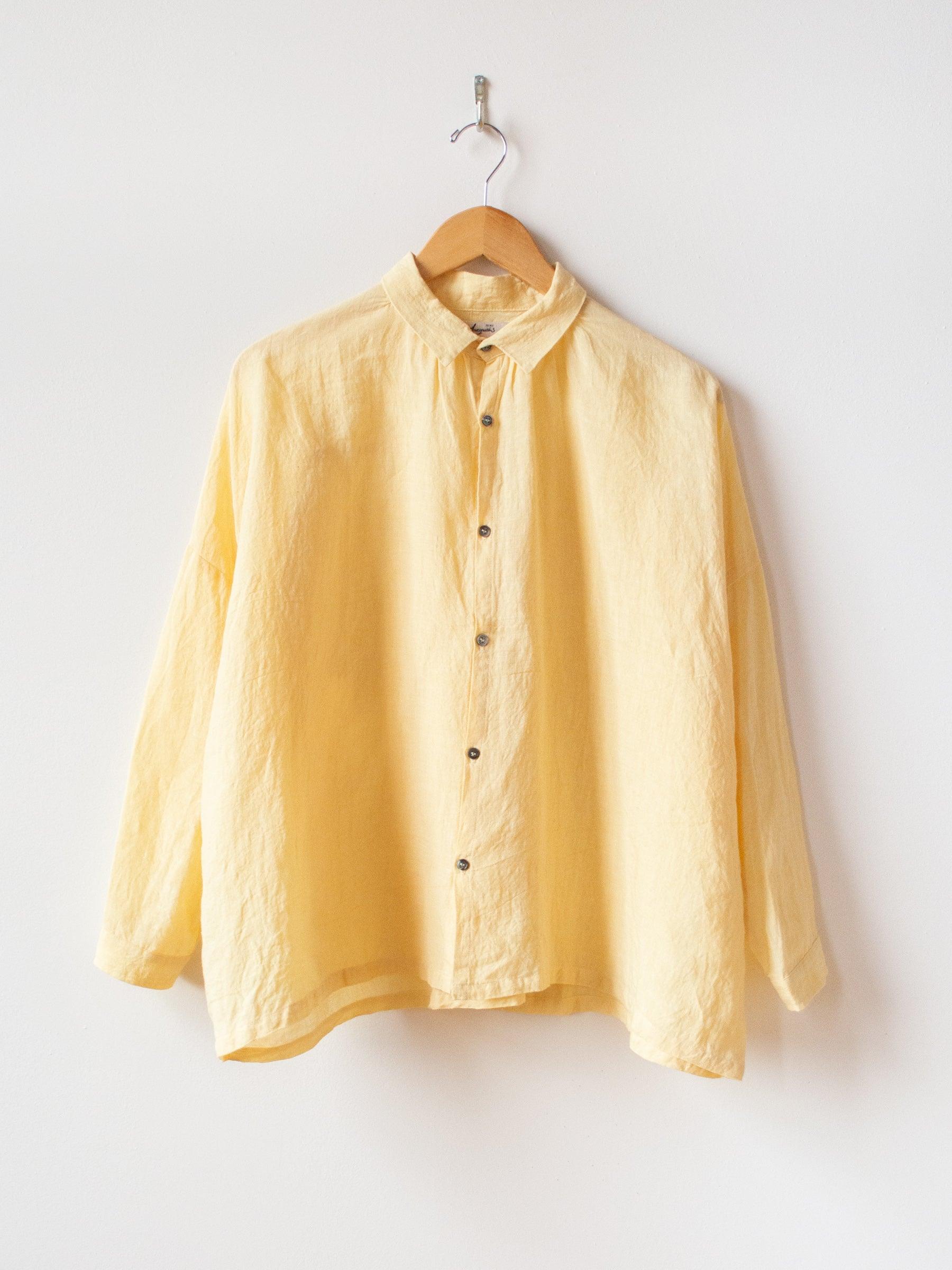 Namu Shop - Ichi Antiquites Linen Gather Shirt - Yellow
