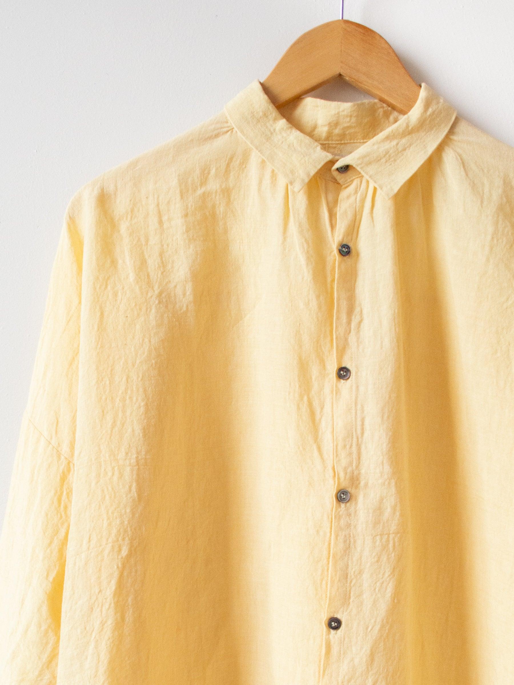 Namu Shop - Ichi Antiquites Linen Gather Shirt - Yellow