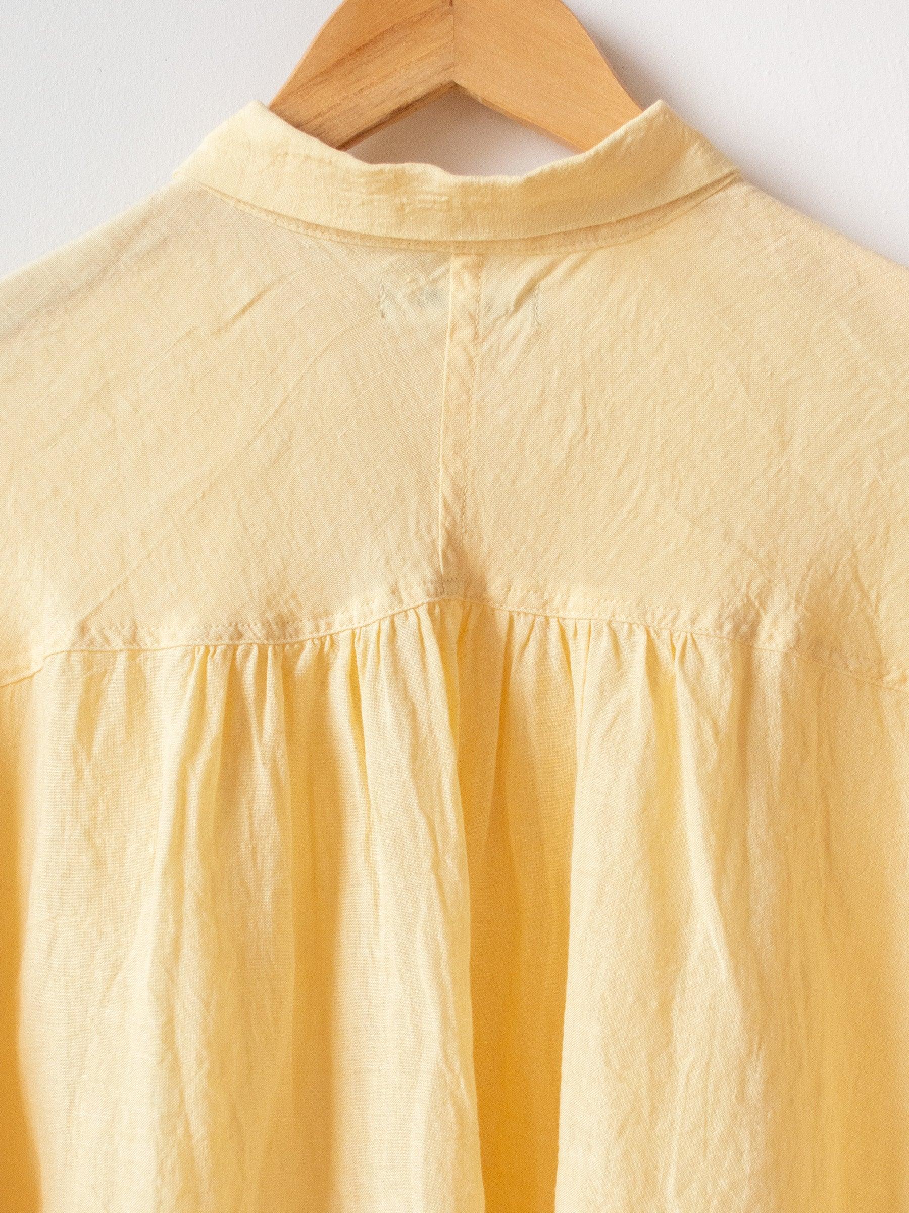 Namu Shop - Ichi Antiquites Linen Gather Shirt - Yellow