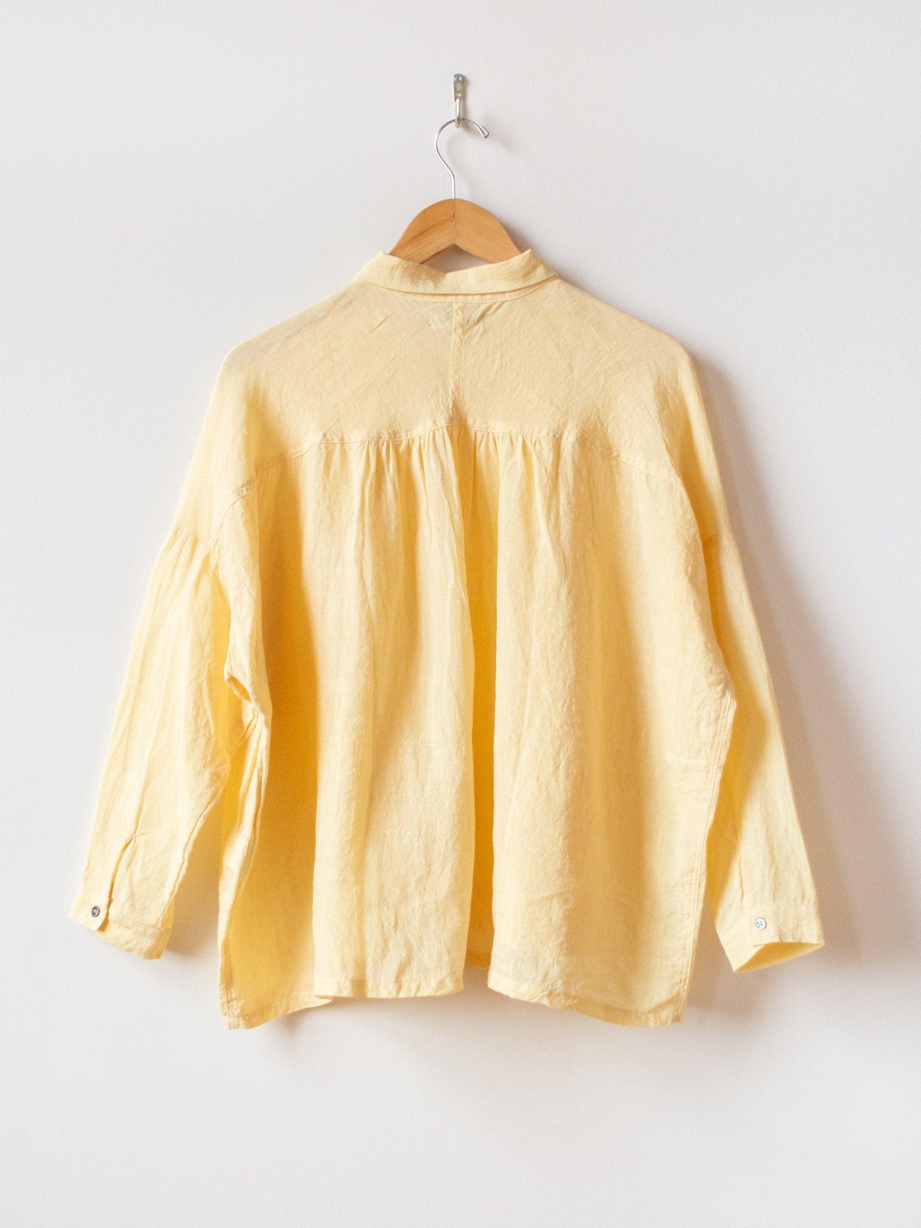 Namu Shop - Ichi Antiquites Linen Gather Shirt - Yellow