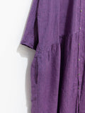 Namu Shop - Ichi Antiquites Linen Indigo Gingham Shirt Dress