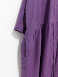 Namu Shop - Ichi Antiquites Linen Indigo Gingham Shirt Dress - Indigo x Pink