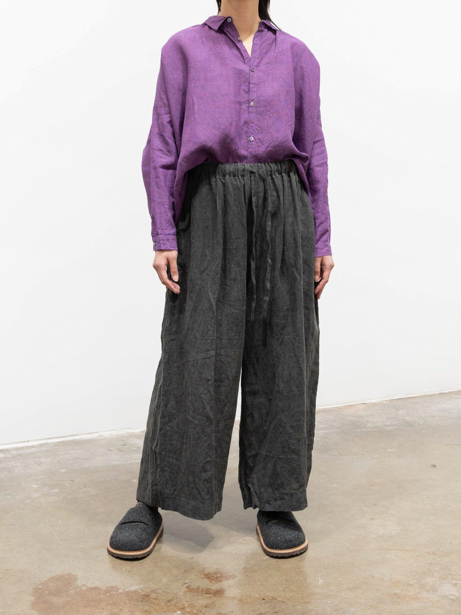 Namu Shop - Ichi Antiquites Linen Pants - SUMI Dark