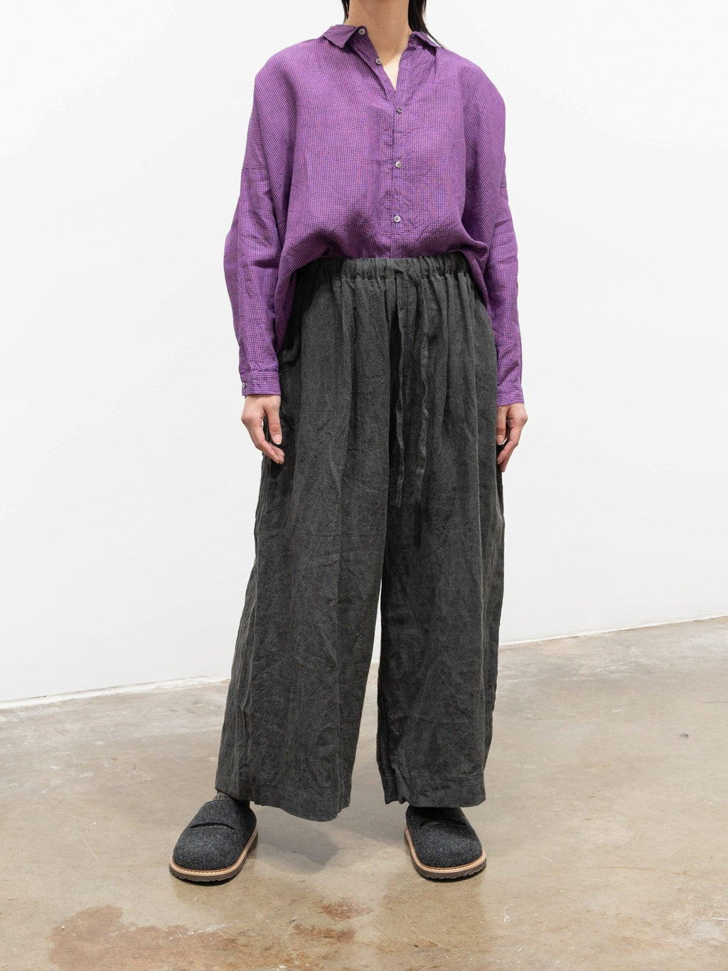 Namu Shop - Ichi Antiquites Linen Pants - SUMI Dark