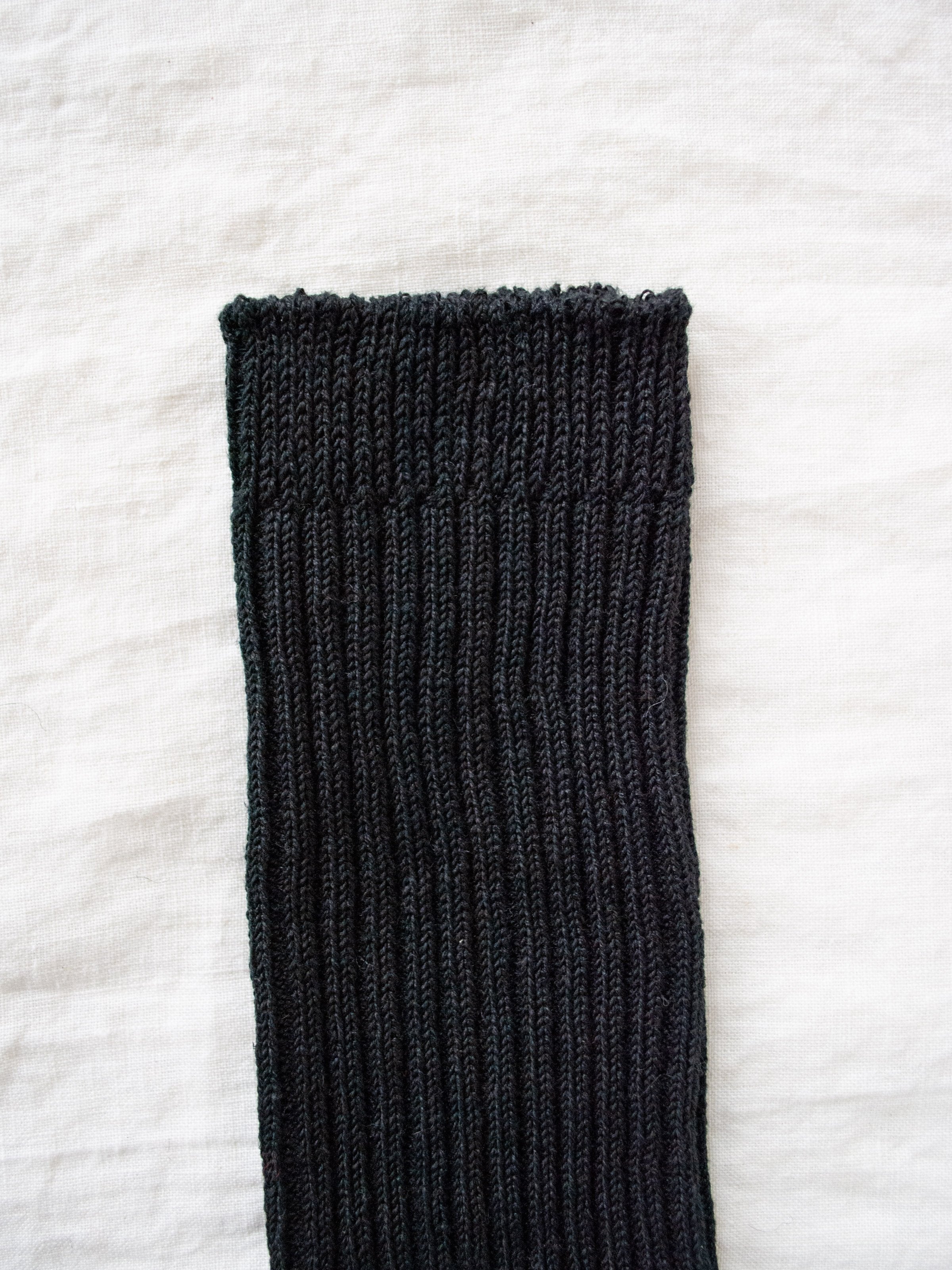Namu Shop - Ichi Antiquites Linen Rib Socks - White, Black (restocked)