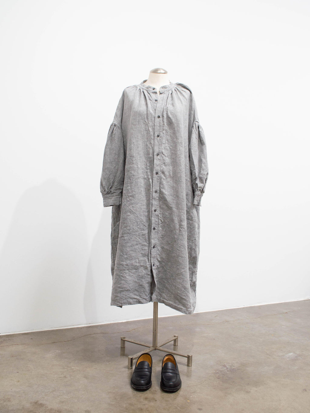 Namu Shop - Ichi Antiquites Linen Shirt Dress - SUMI Light