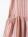 Namu Shop - Ichi Antiquites Linen Stripe Dress - Natural x Red