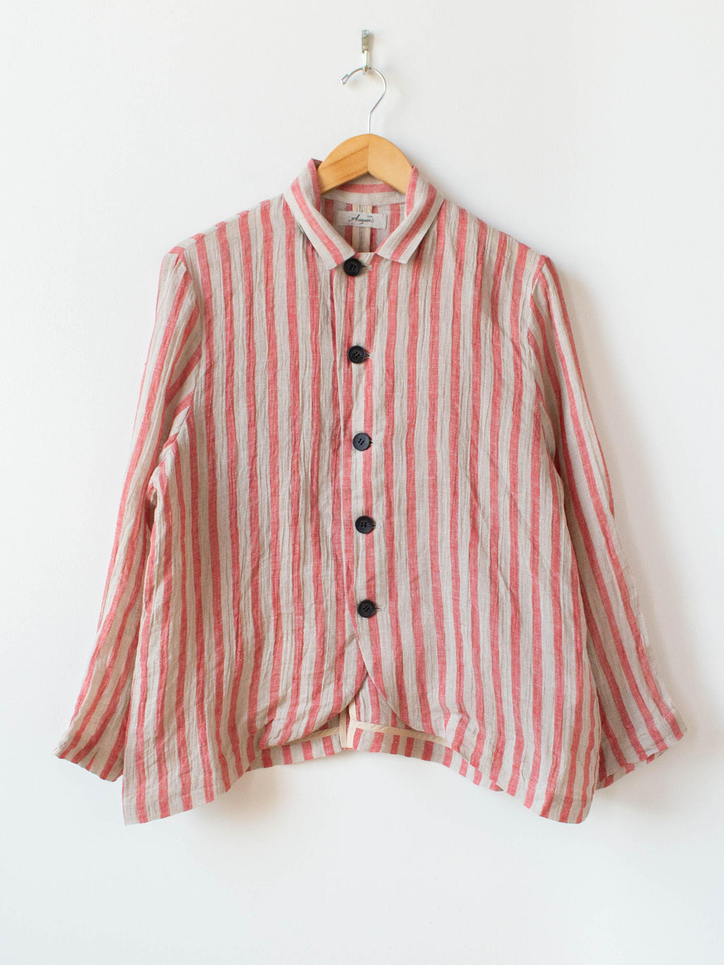 Namu Shop - Ichi Antiquites Linen Stripe Jacket - Natural x Red
