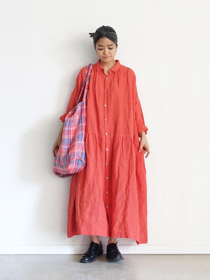 Namu Shop - Ichi Antiquites Linen Tartan Check Bag - Red