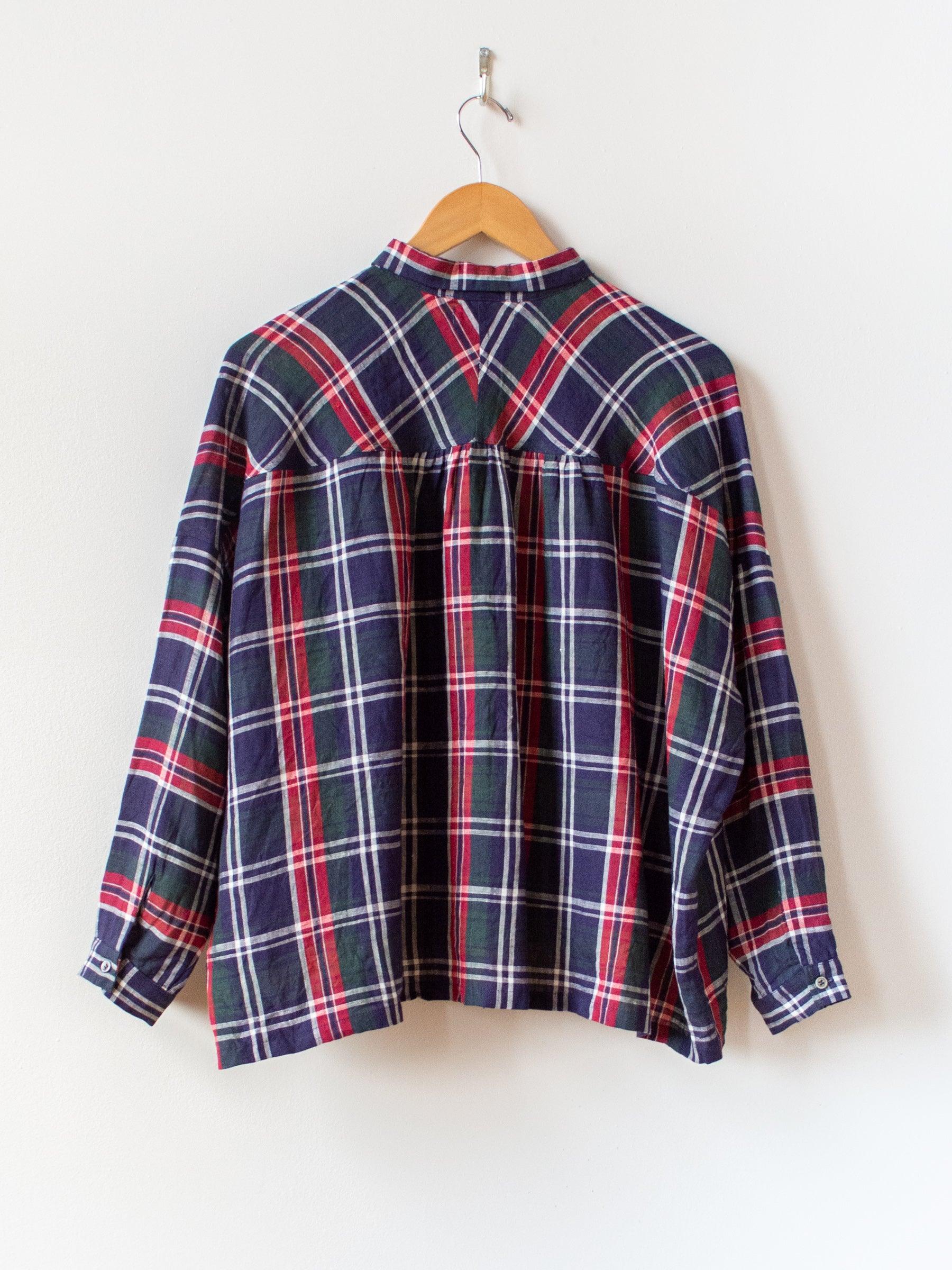 Namu Shop - Ichi Antiquites Linen Tartan Check Shirt - Navy