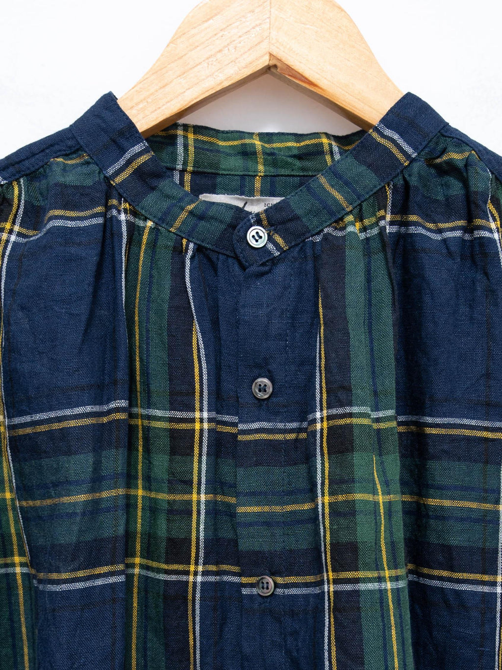 Namu Shop - Ichi Antiquites Linen Tartan Shirt - Black Watch
