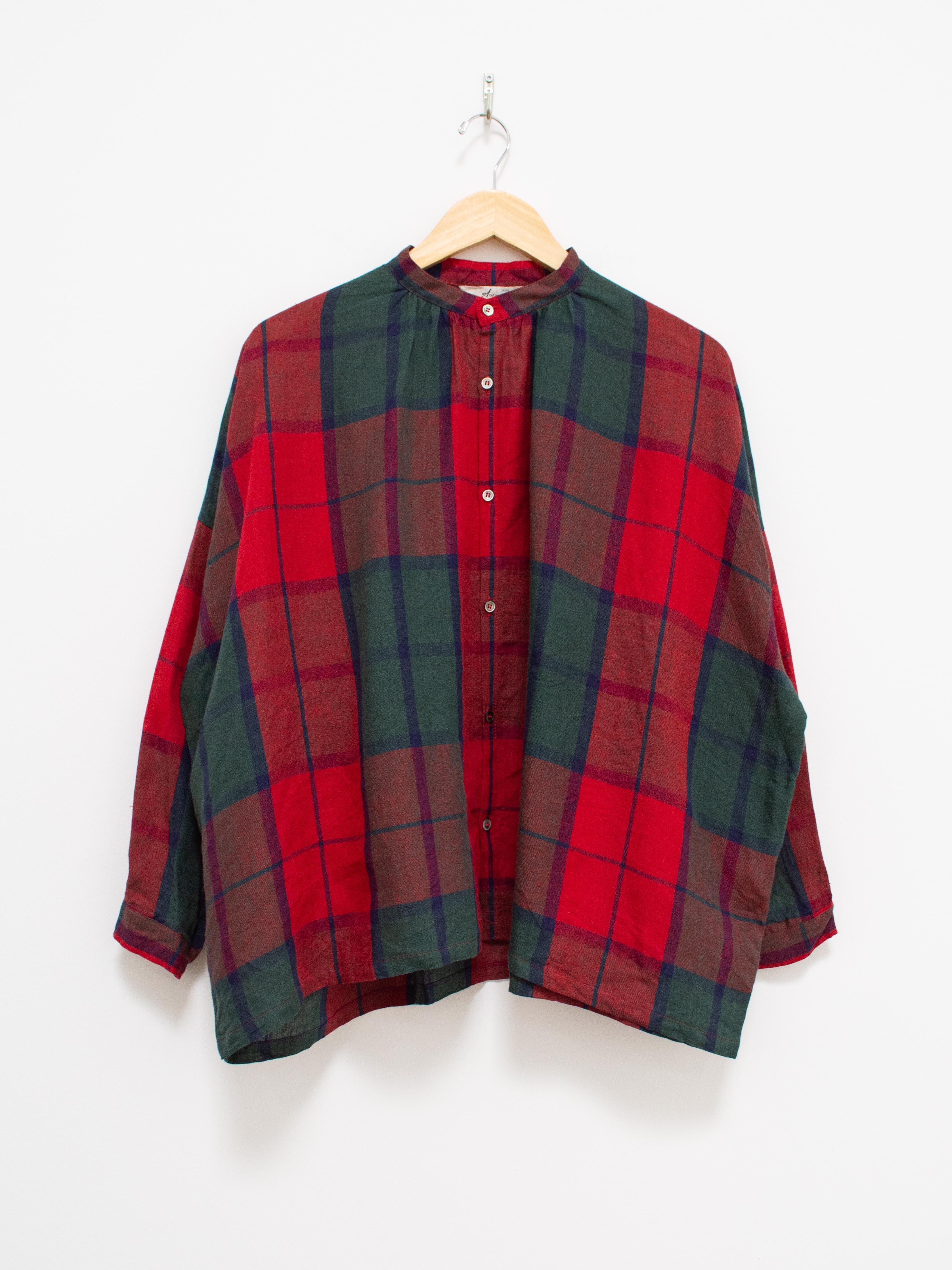 Namu Shop - Ichi Antiquites Linen Tartan Shirt - Red