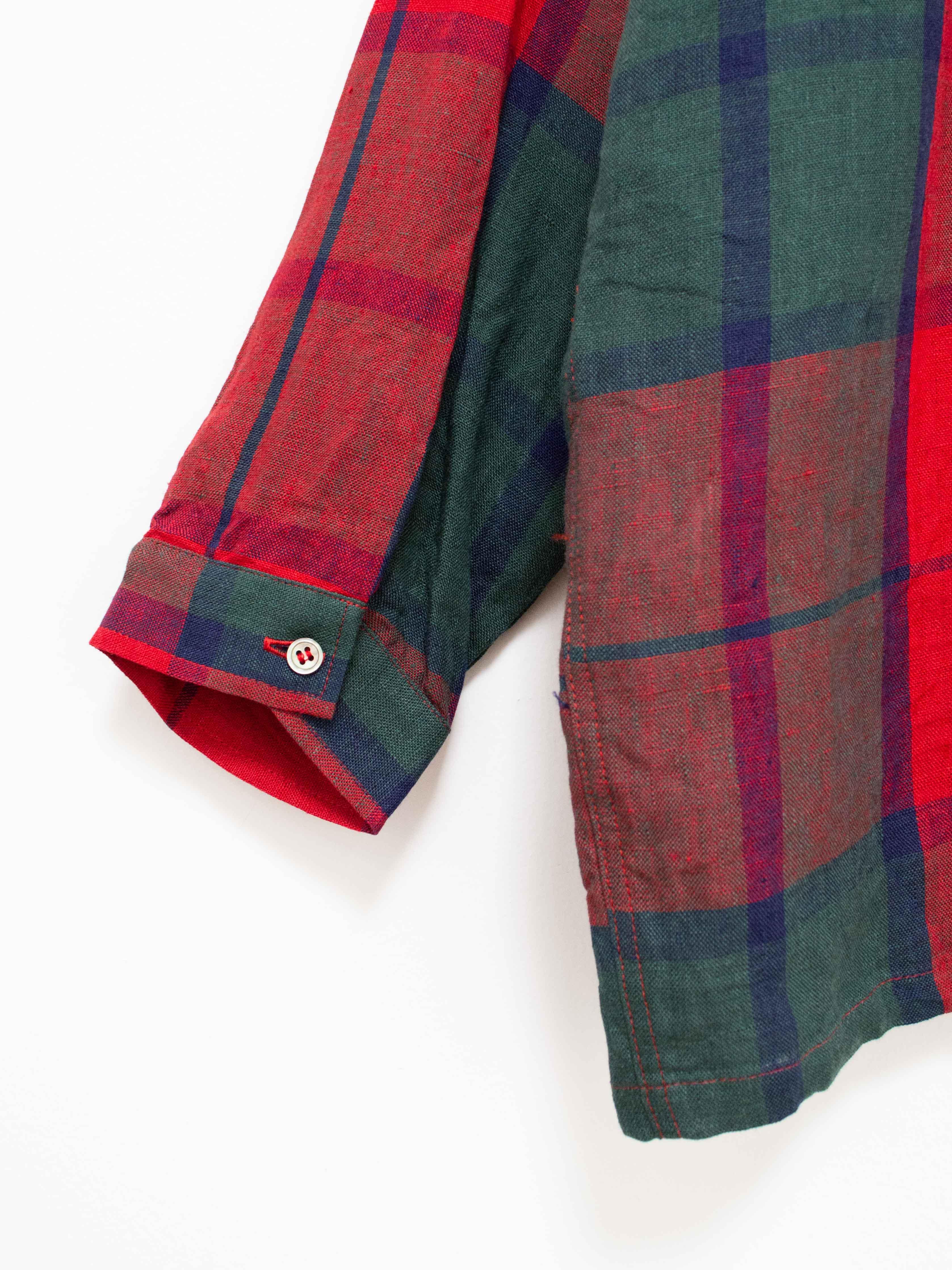 Namu Shop - Ichi Antiquites Linen Tartan Shirt - Red