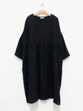 Namu Shop - Ichi Antiquites Linen Waffle Dress - Black