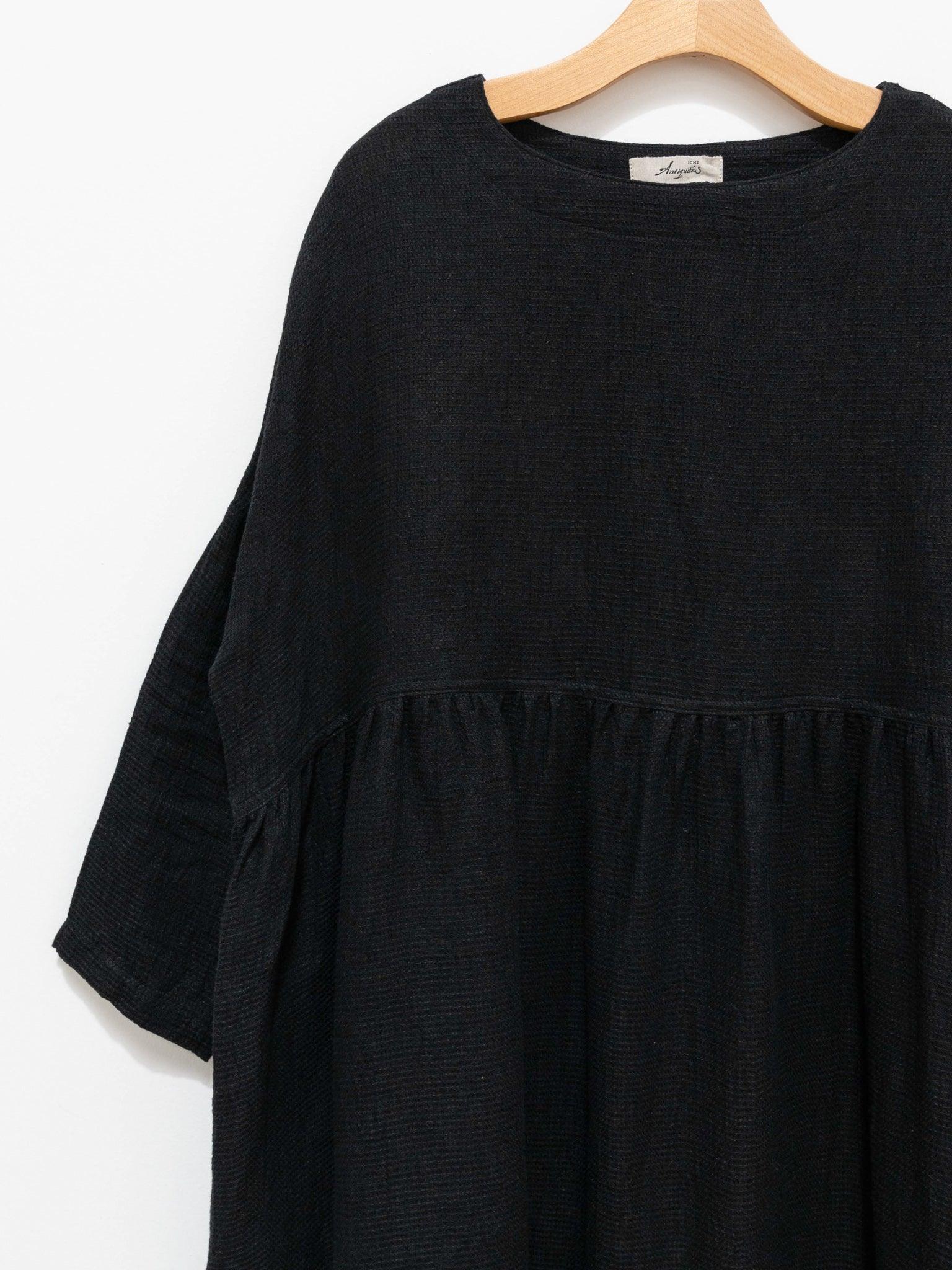 Namu Shop - Ichi Antiquites Linen Waffle Dress - Black