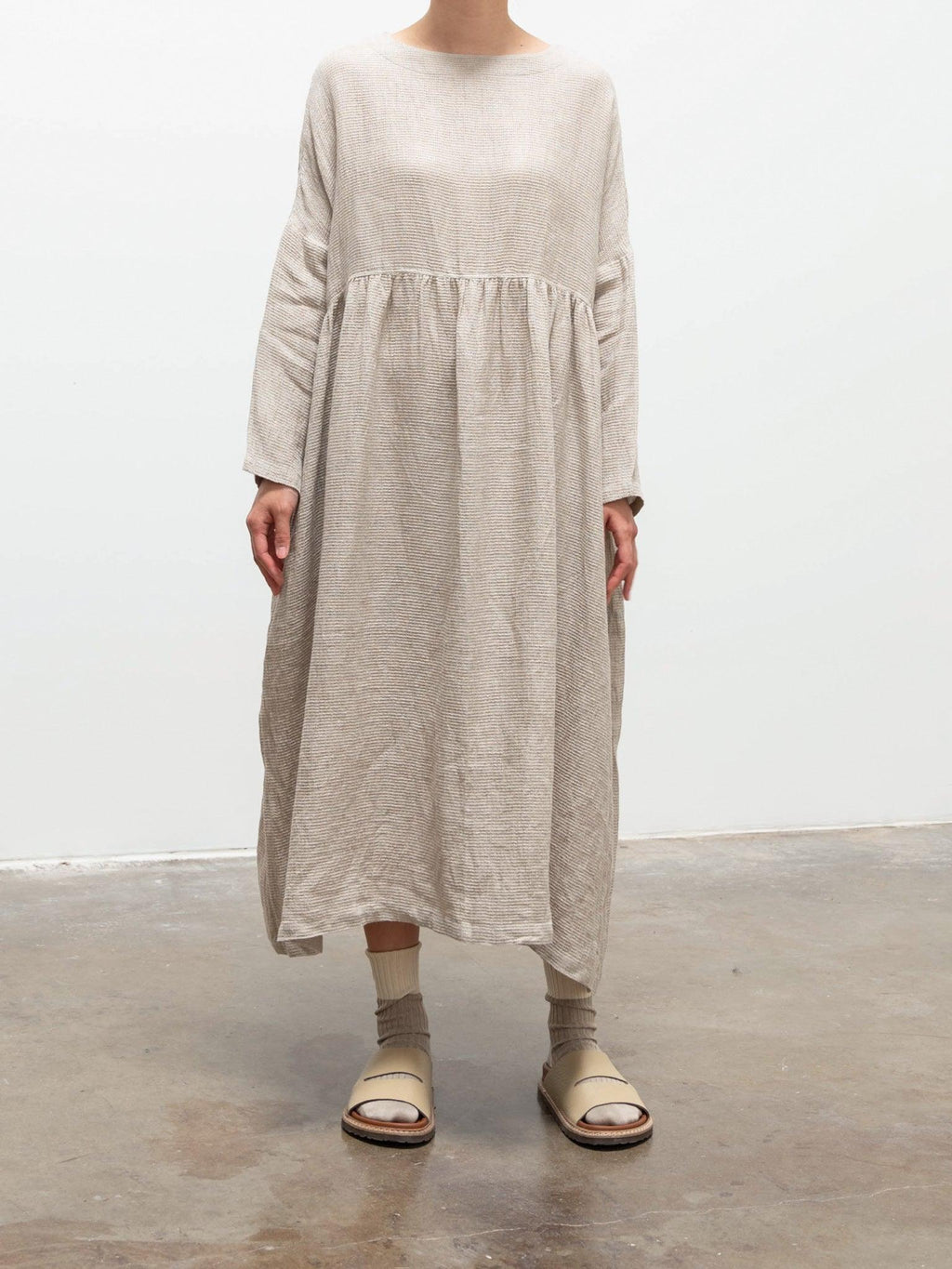 Namu Shop - Ichi Antiquites Linen Waffle Dress - Natural
